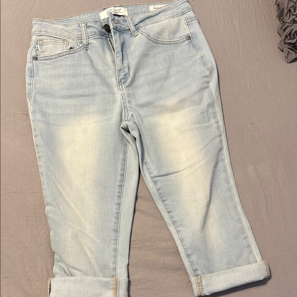 Judy Blue Ankle Cropped Blue Jeans EUC